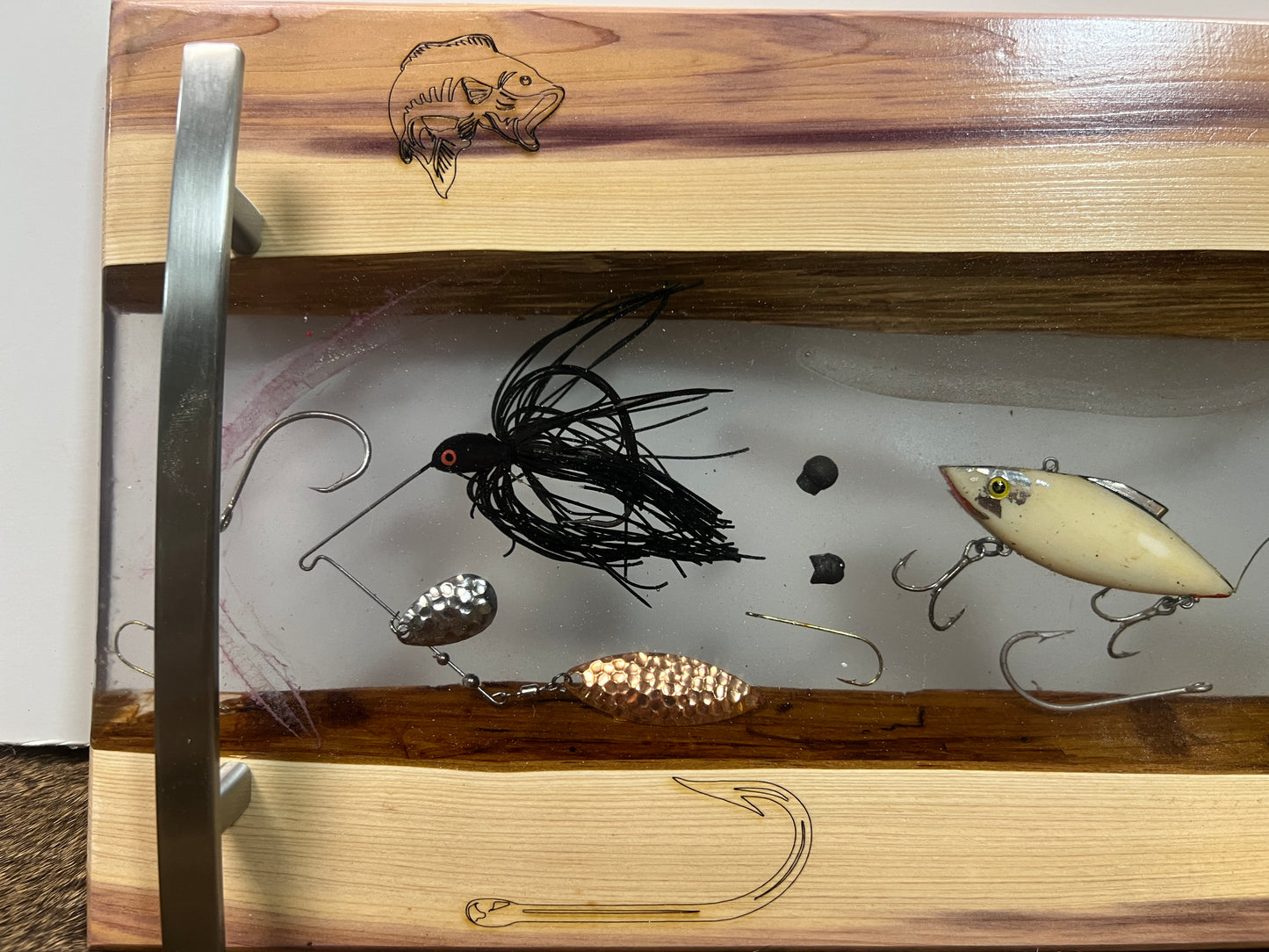 Charcuterie board | epoxy| Fishing lures | Cedar