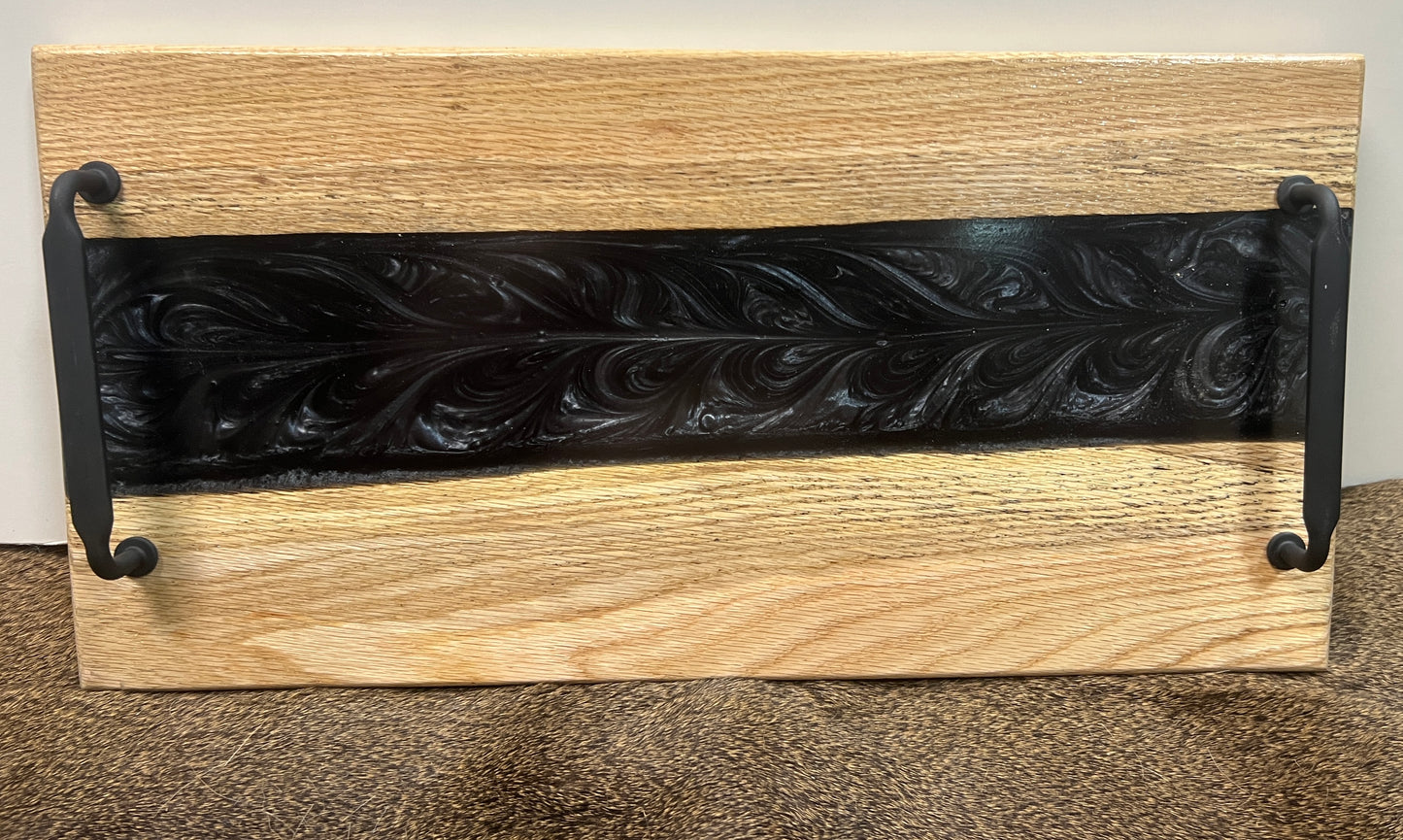 Charcuterie board |  black epoxy | maple