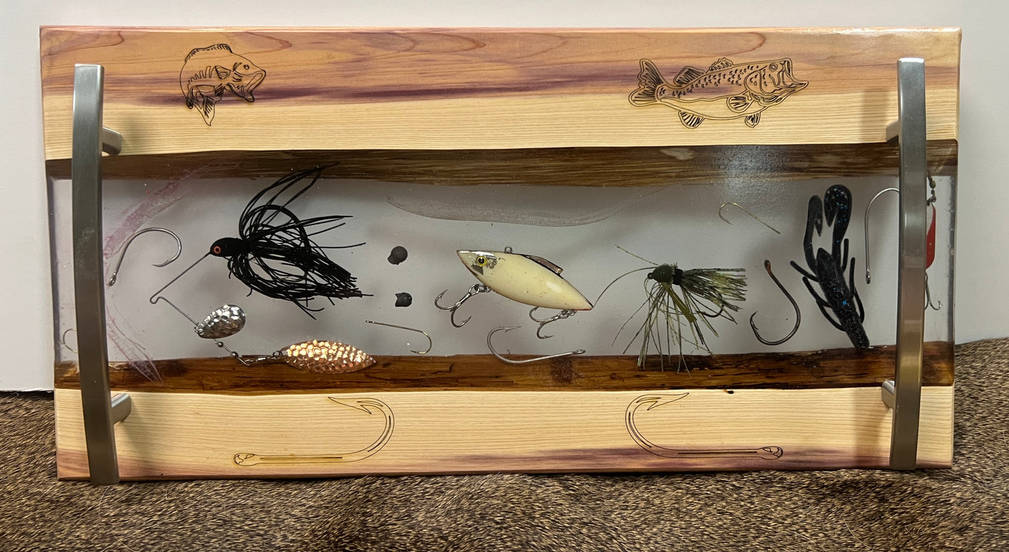 Charcuterie board | epoxy| Fishing lures | Cedar