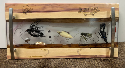 Charcuterie board | epoxy| Fishing lures | Cedar