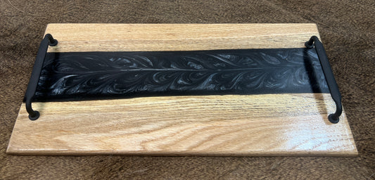 Charcuterie board |  black epoxy | maple
