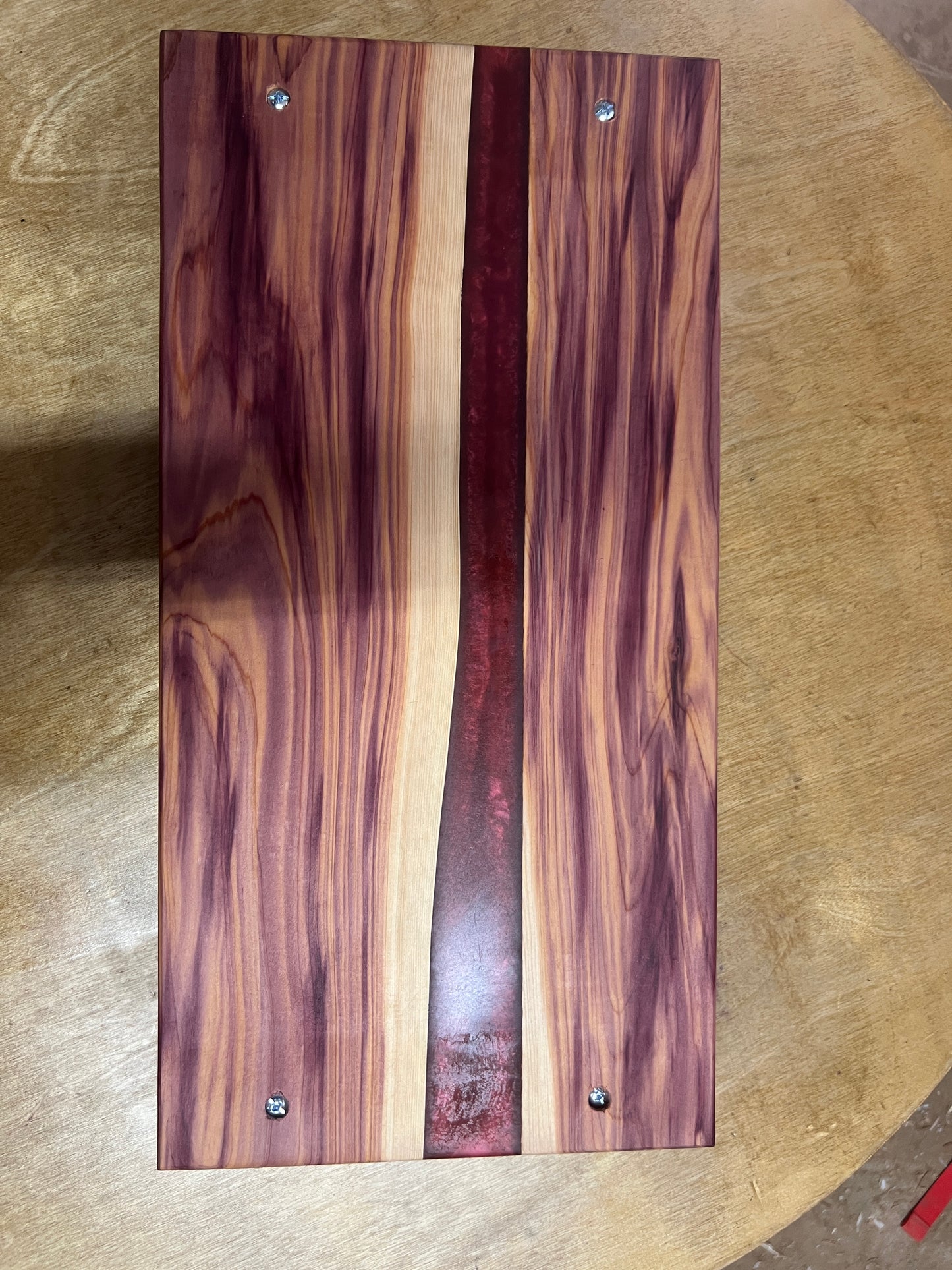 Charcuterie Board | Red Epoxy | Arkansas Razorbacks